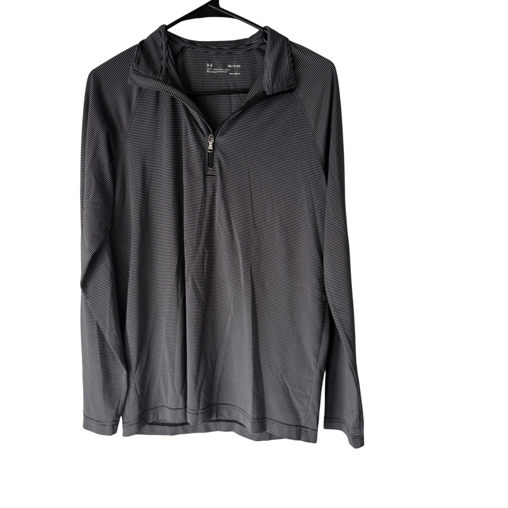 Under Armour Loose HeatGear Striped Quarter Zip Long Sleeve‎ Pullover Women's S